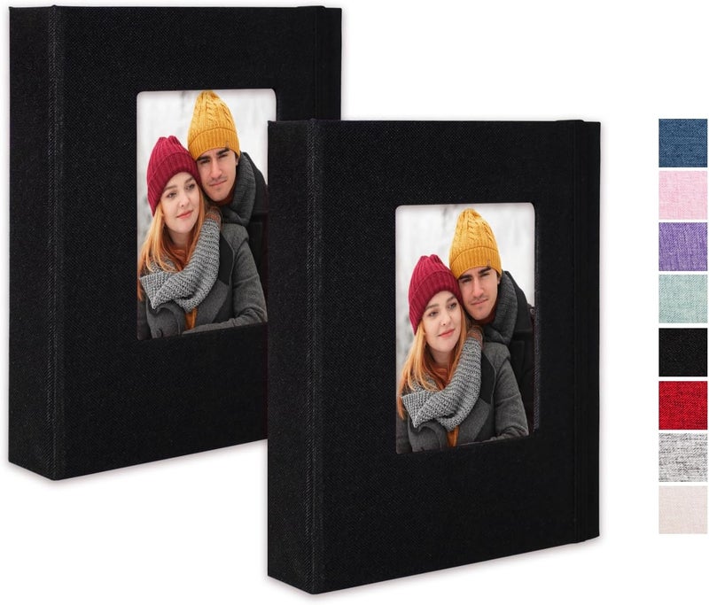 Cherrich Small Photo Album 5x7, Pack of 2 Linen Picture Book, Each Mini 26-Page Album Holds 52 Photos, Art Presentation Folder for Postcards & Picture Storage - Image 1